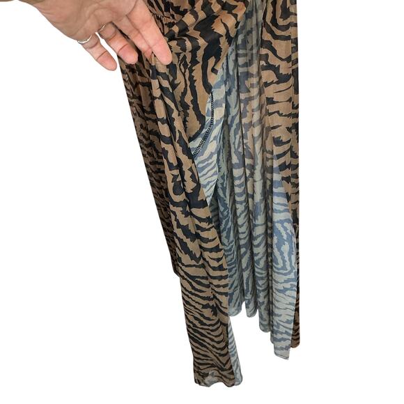 Abyovrt Strapless Backless Tiger High Split Mesh Cocktail Women's Medium NWT - Picture 4 of 11